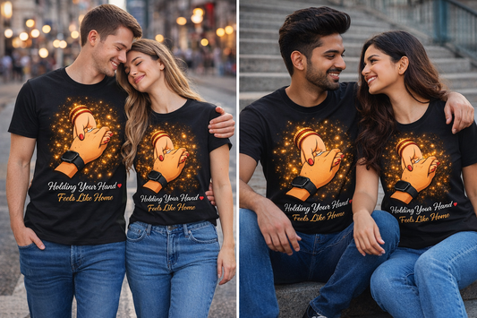 Holding Your Hand ❤️ Couple T-Shirt | Romantic Graphic Tee