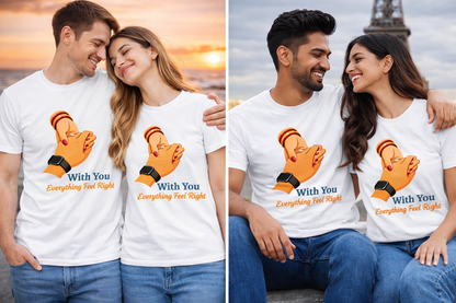 Couple Love Holding Hands T-Shirt – Romantic Graphic Tee for Men & Women | Feels Like Home Design