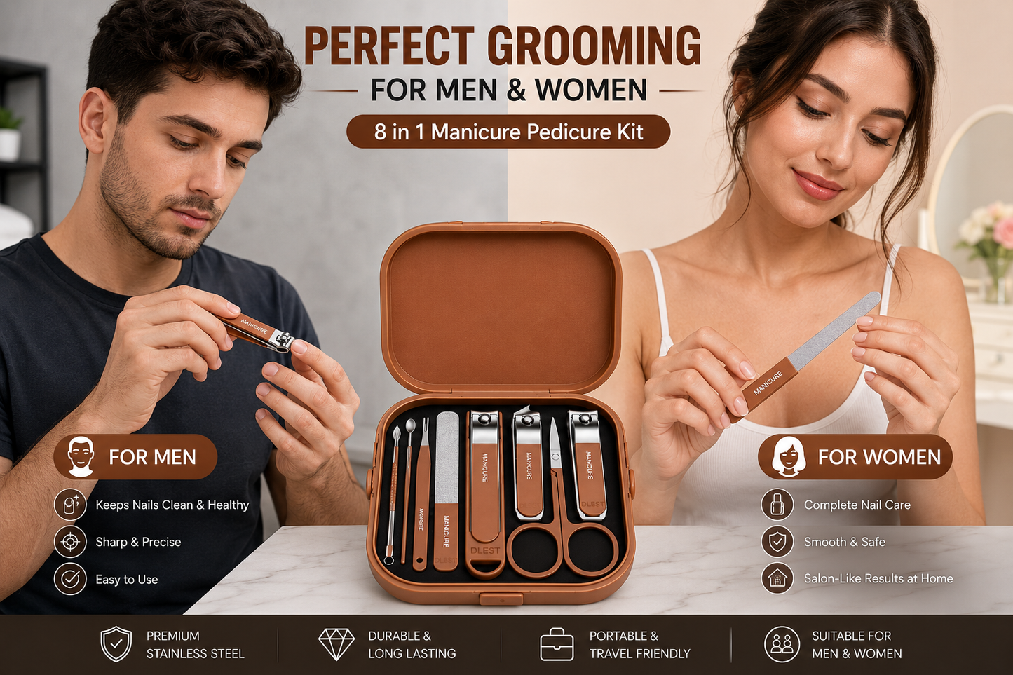 8 in 1 Professional Manicure & Pedicure Kit