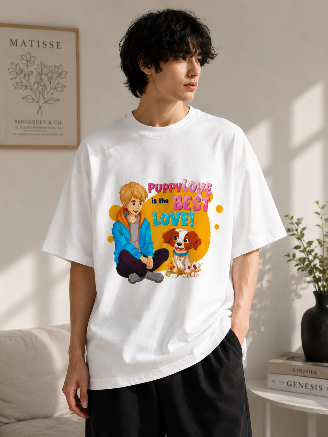 Puppy Love is the Best Love – Oversized Graphic T-Shirt