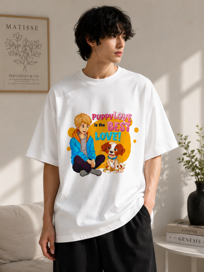 Puppy Love is the Best Love – Oversized Graphic T-Shirt