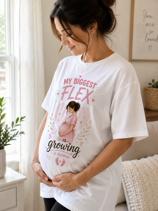 ZORIX MART Maternity Dress | My Biggest Flex | Pregnancy  Gift | Graphic Printed Maternity Wear for Women