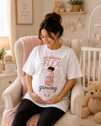 ZORIX MART Maternity Dress | My Biggest Flex | Pregnancy  Gift | Graphic Printed Maternity Wear for Women