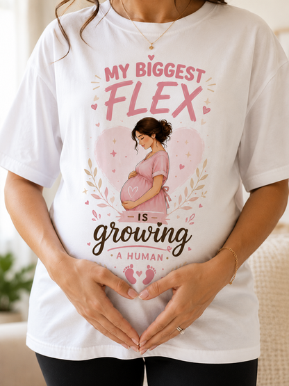 ZORIX MART Maternity Dress | My Biggest Flex | Pregnancy  Gift | Graphic Printed Maternity Wear for Women