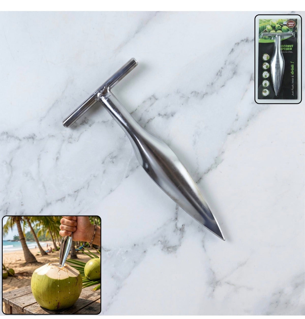 Stainless Steel Coconut Opener