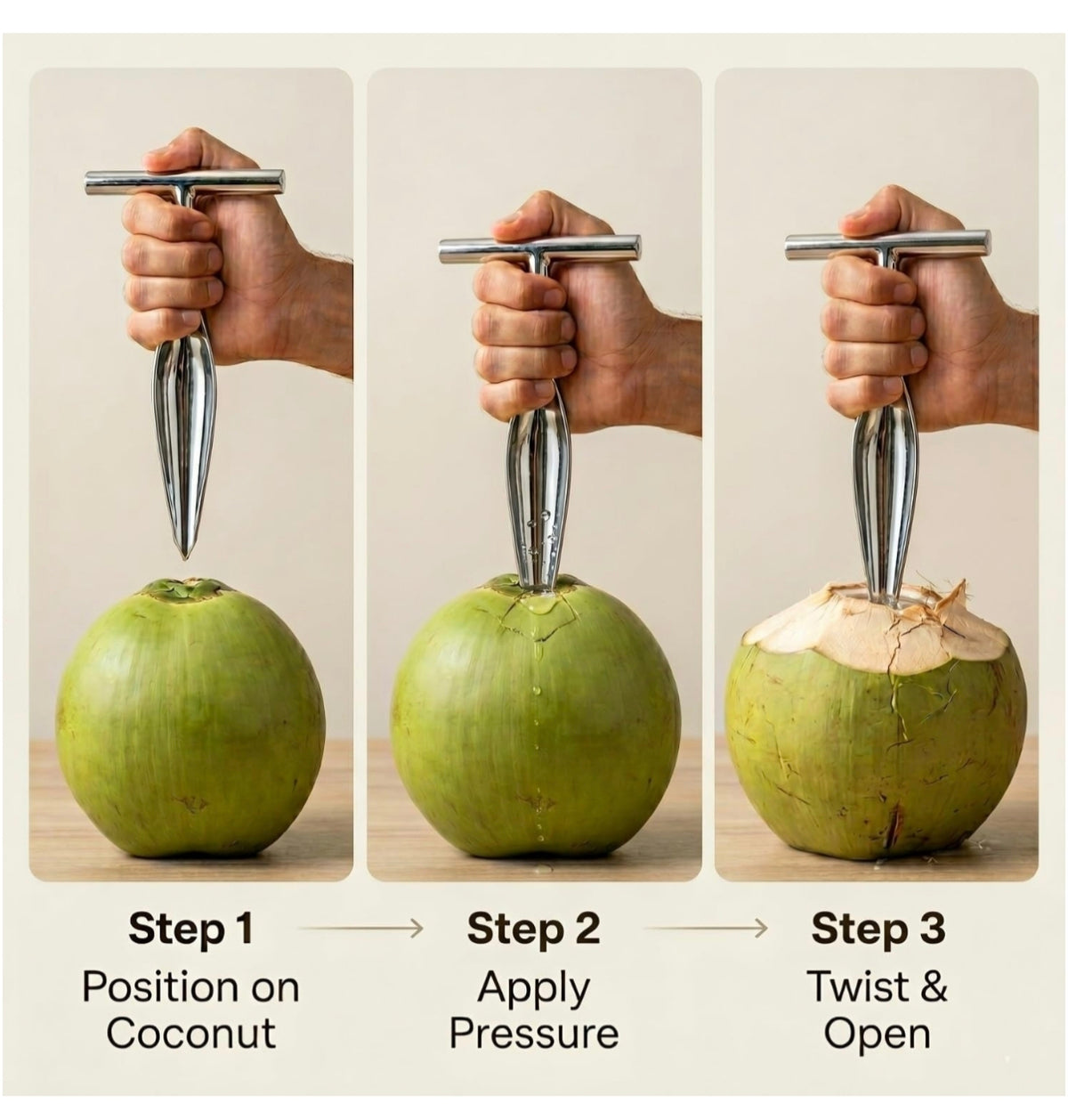 Stainless Steel Coconut Opener
