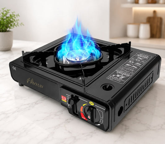 2-in-1 Portable Camping Gas Stove with Carrying Case
