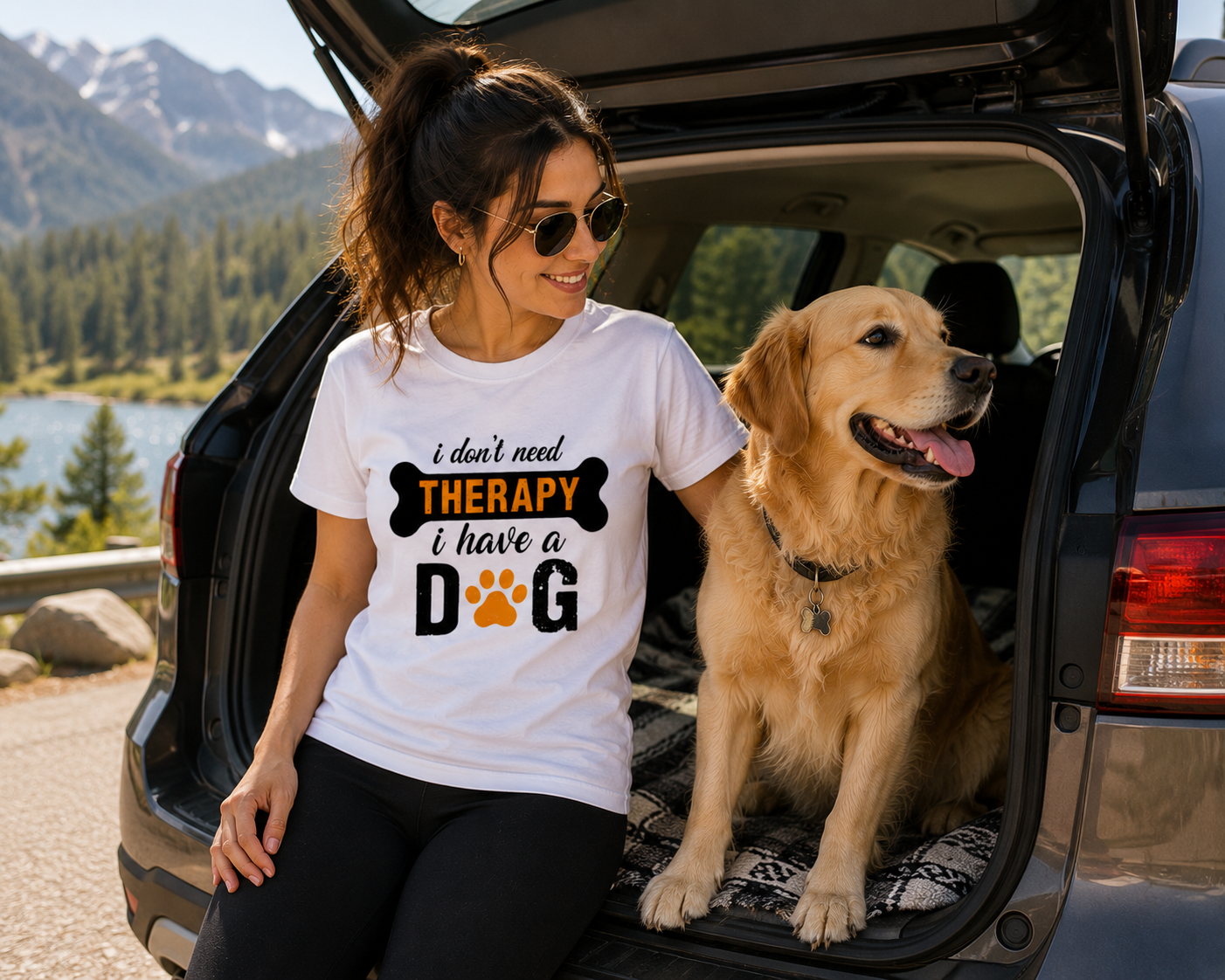 ZORIX MART | I Don't Need Therapy I Have a Dog |  Graphic Printed T-Shirt for Women | Dog Lover Tee