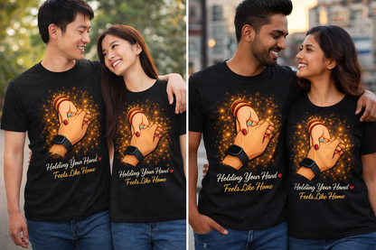 Holding Your Hand ❤️ Couple T-Shirt | Romantic Graphic Tee