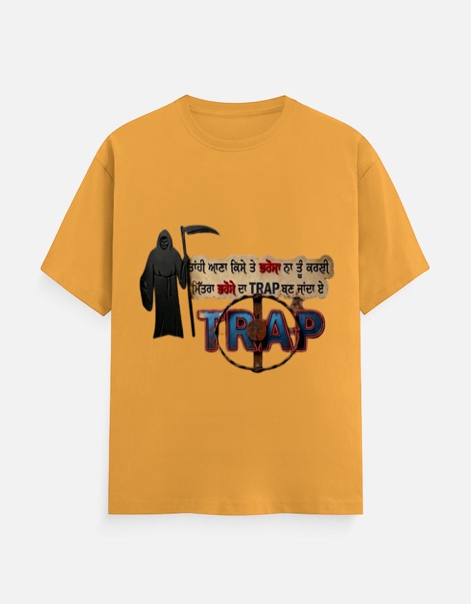 ZORIX MARTH dark streetwear Punjabi graphic t-shirt with Grim Reaper and Punjabi text. 100% cotton.